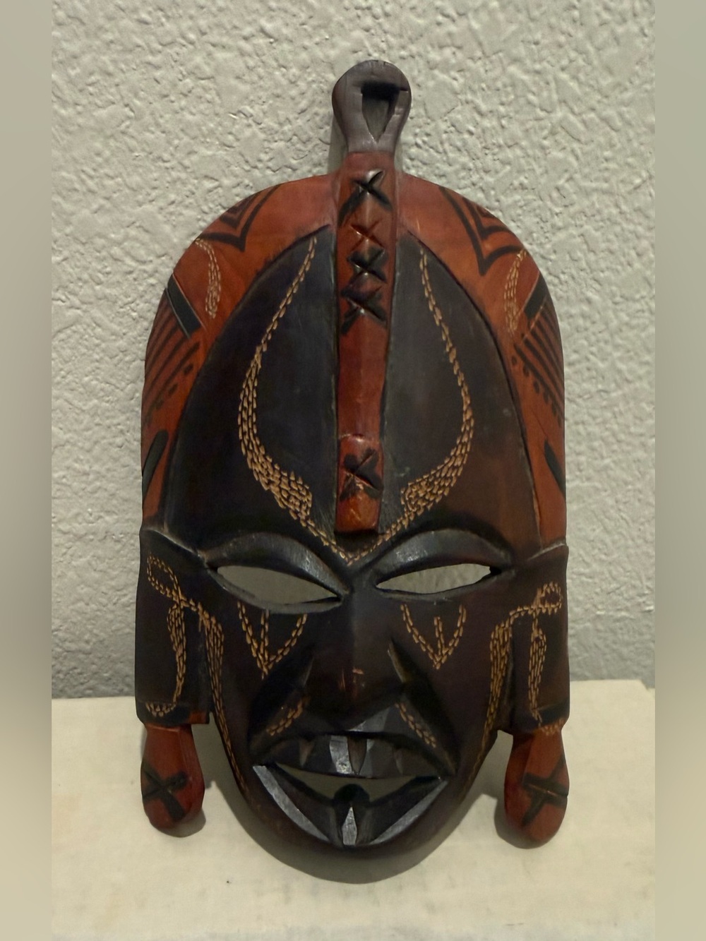 VTG Hand Carved Tribal Wall Mask, Decorative Crafts 10” H X 7” L